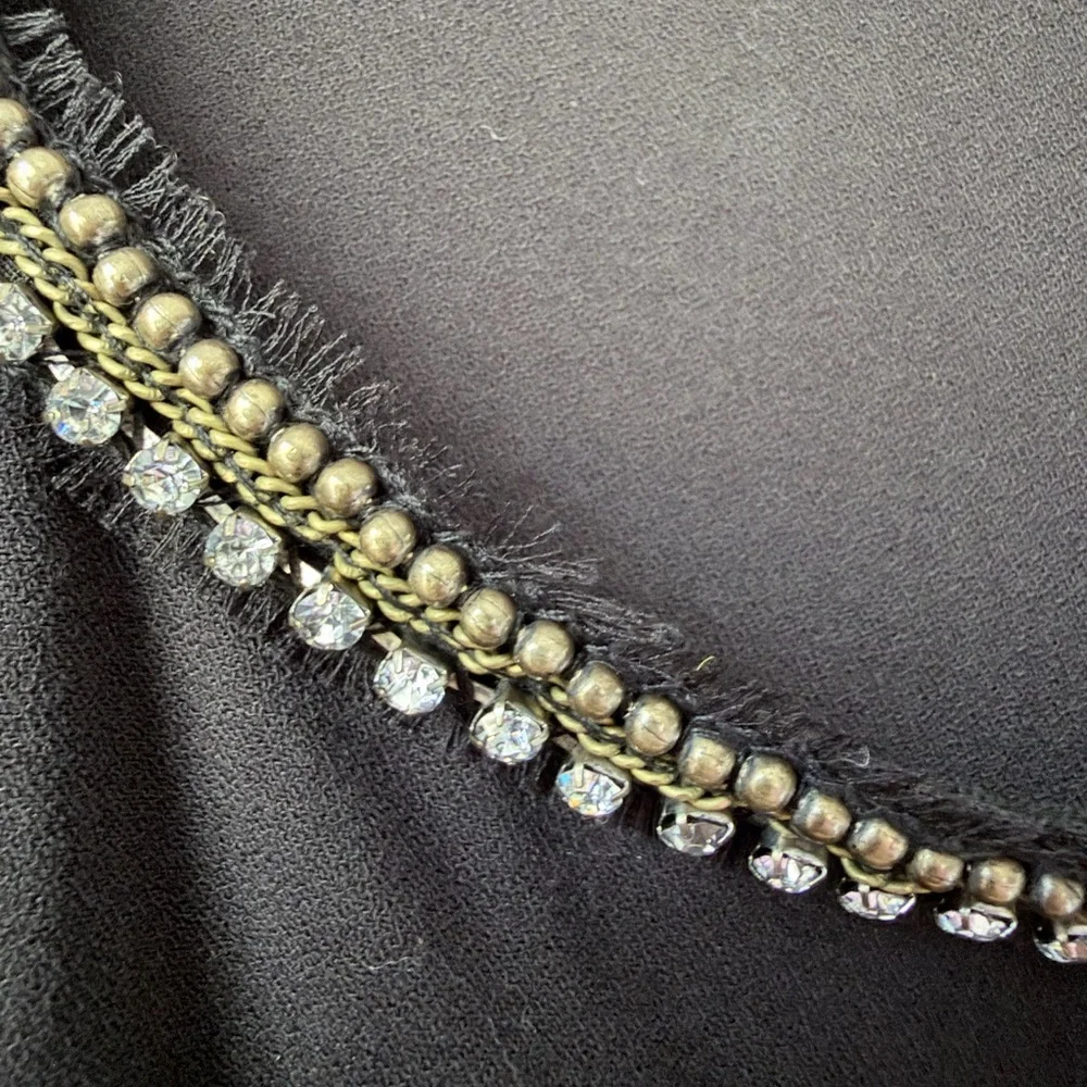 ZADIG & VOLTAIRE SIZE S BLACK MINI DRESS‎ BACK CUT OUT RHINESTONES RANIA DELUXE - Picture 3 of 5